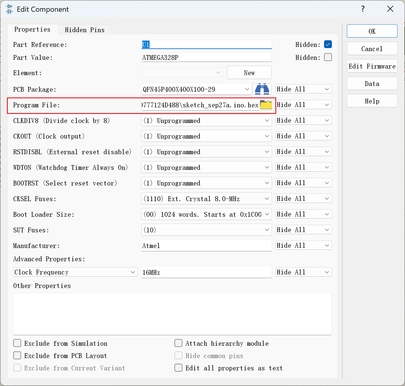 将程序编译的十六进制文件导入芯片